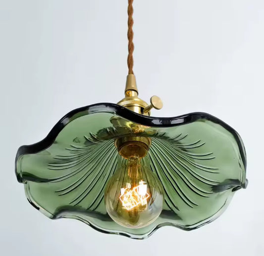 Stained glass pendant light, below picture