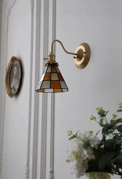 Stained glass wall light, side picture