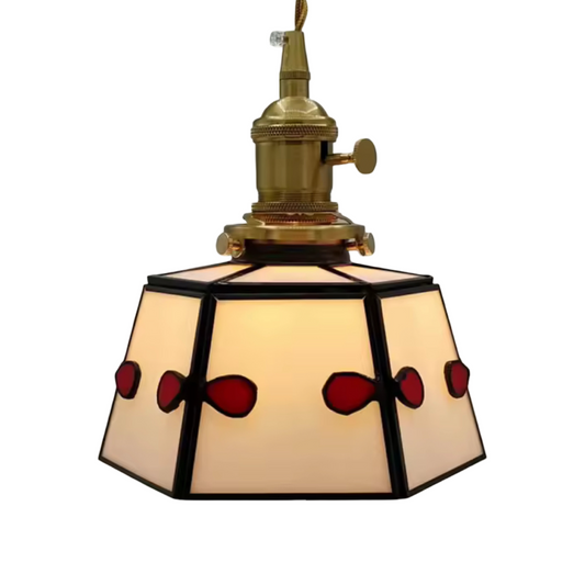 Helena Stained Glass Pendant Light - White