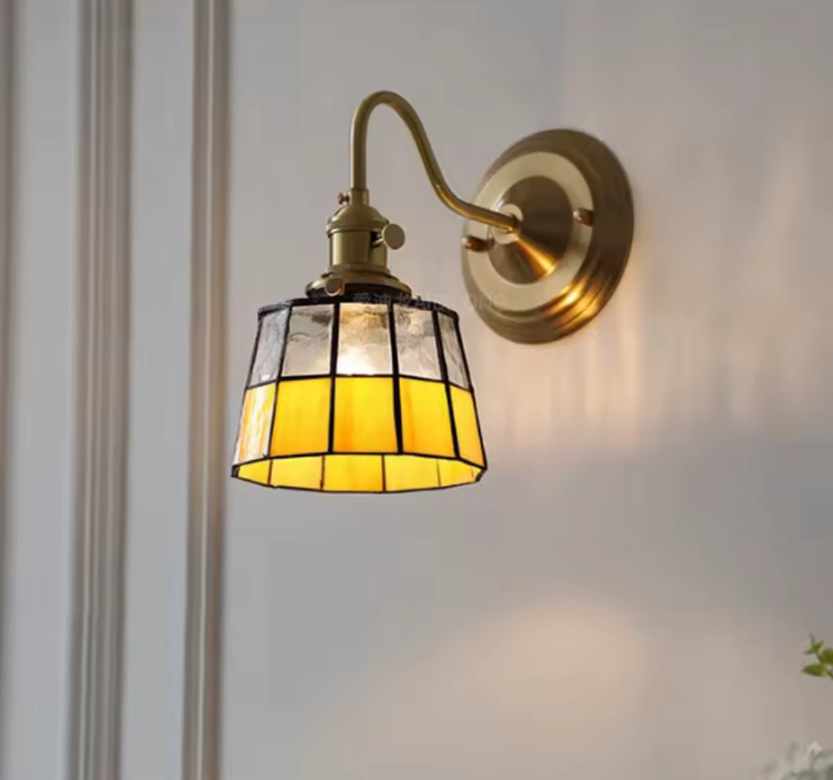 Vivian Stained Glass Wall Light - Orange