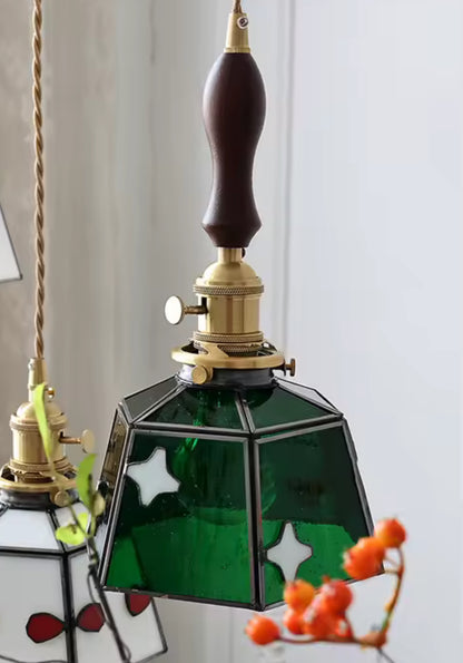 Stained glass pendant light, side picture