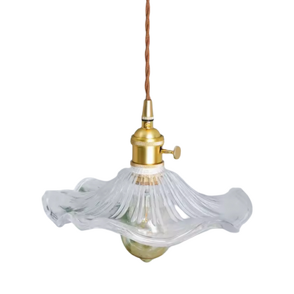 Iris Stained Glass Pendant Light - Clear