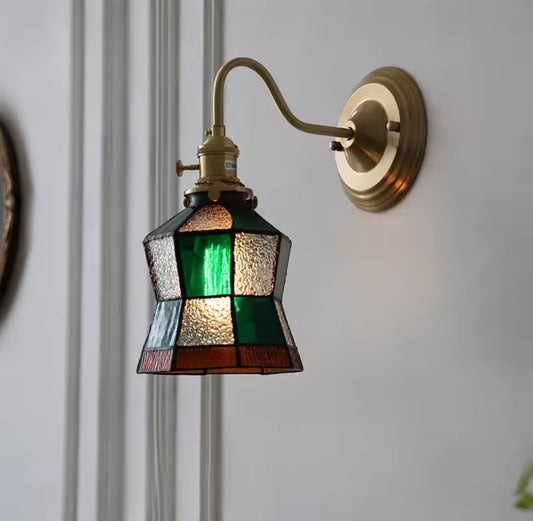 Stained glass wall light, side picture