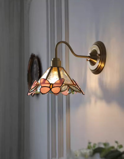 Stained glass wall light, side picture