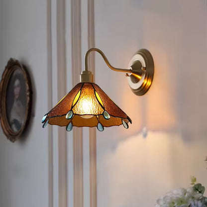 Stained glass wall light, side picture