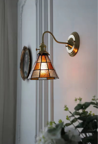 Stained glass wall light, side picture