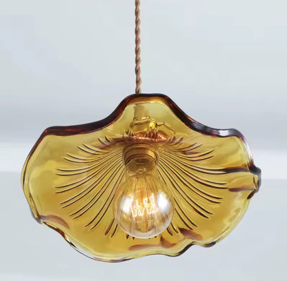 Stained glass pendant light, below picture
