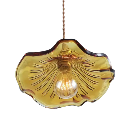 Iris Stained Glass Pendant Light - Tea