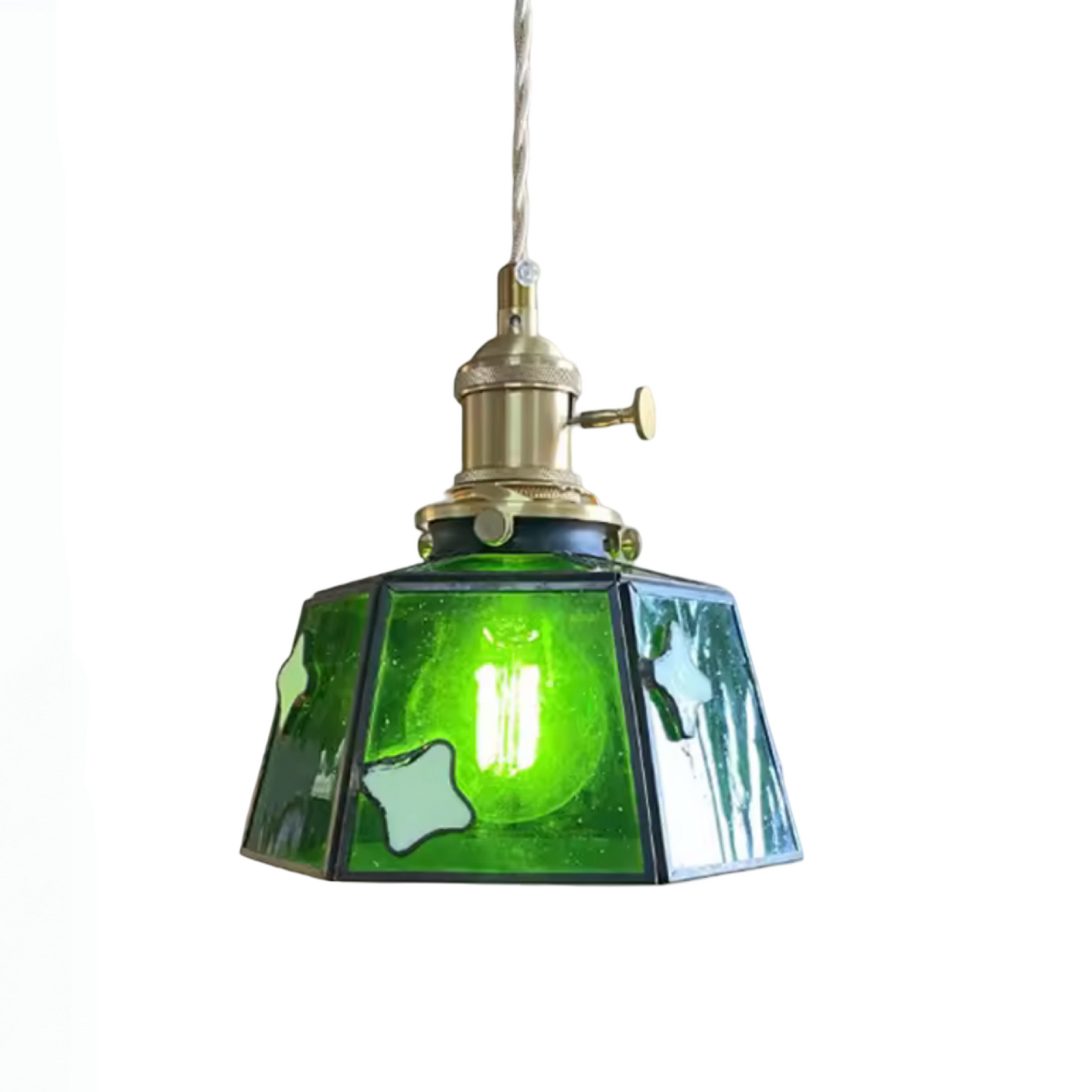 Helena Stained Glass Pendant Light - Green